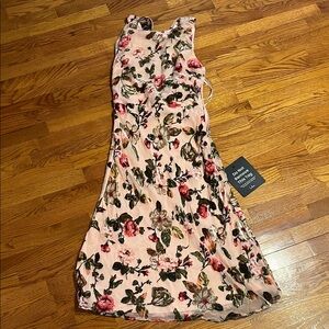 Lulu's Floral Backless Dress - Pink and Green